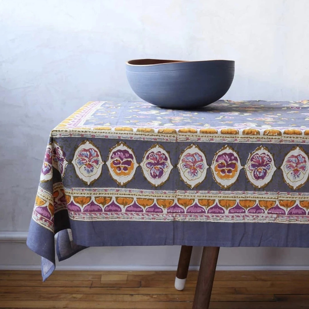 Pansy Red & Grey Tablecloth