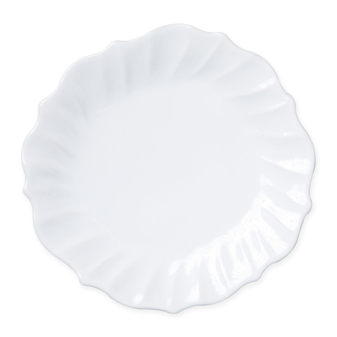 Vietri Incanto Stone White Ruffle Dinner