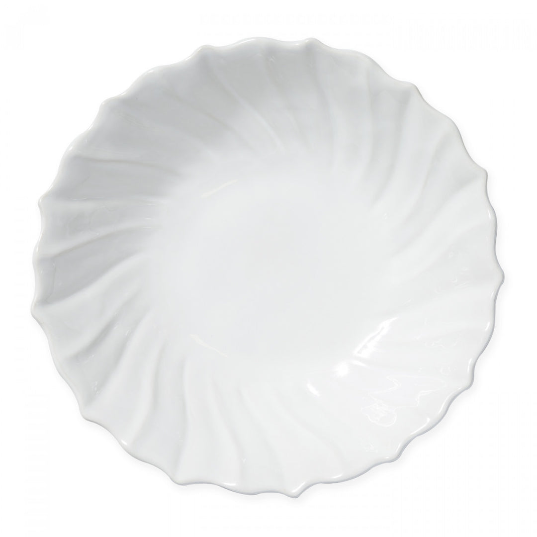 Vietri Incanto Stone White Ruffle Serving Bowl, Large