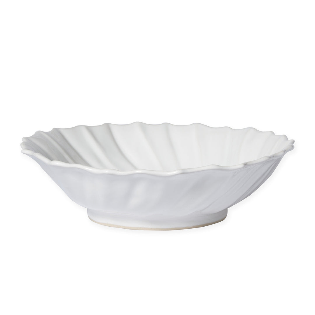 Vietri Incanto Stone White Ruffle Serving Bowl, Large