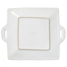 Load image into Gallery viewer, Vietri Incanto Stone White Stripe Handled Platter, Square
