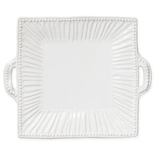 Load image into Gallery viewer, Vietri Incanto Stone White Stripe Handled Platter, Square
