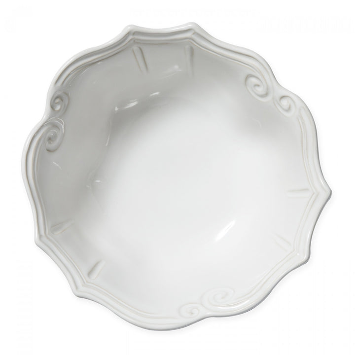 Vietri Incanto Stone White Baroque Serving Bowl, Medium