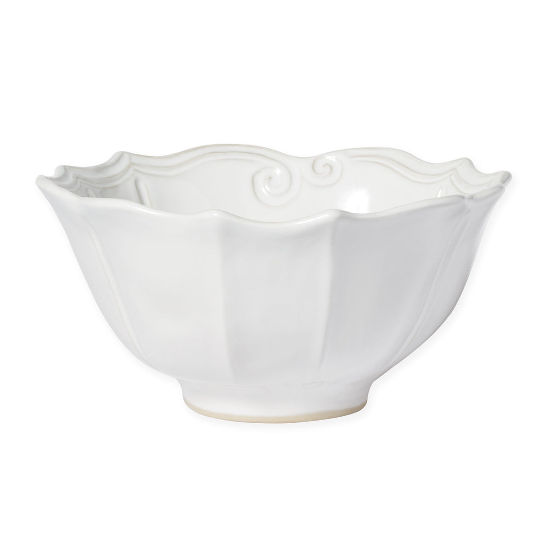 Vietri Incanto Stone White Baroque Serving Bowl, Medium