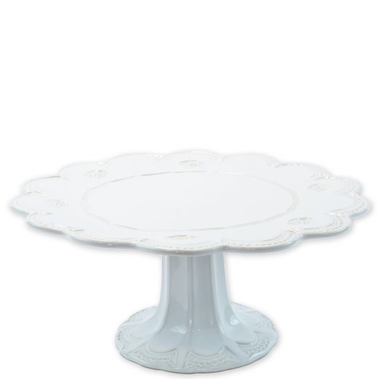 Vietri Incanto Stone White Lace Cake Stand, Large