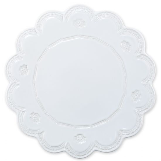 Vietri Incanto Stone White Lace Cake Stand, Large