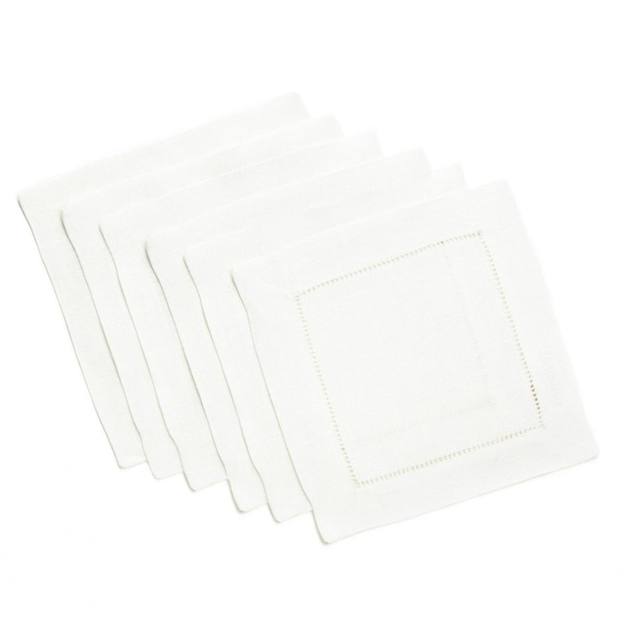 Sferra Festival White Square Cocktail Napkin Set of 6