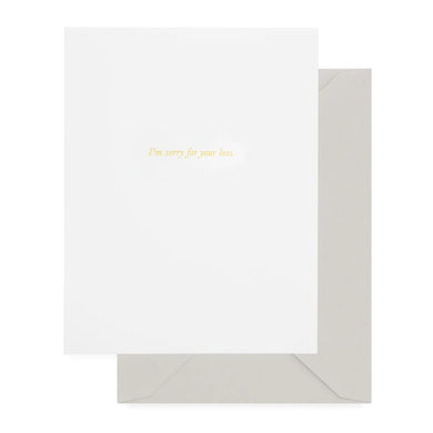 Sugae Paper sympathy card Sorry For Your Loss Gold Card