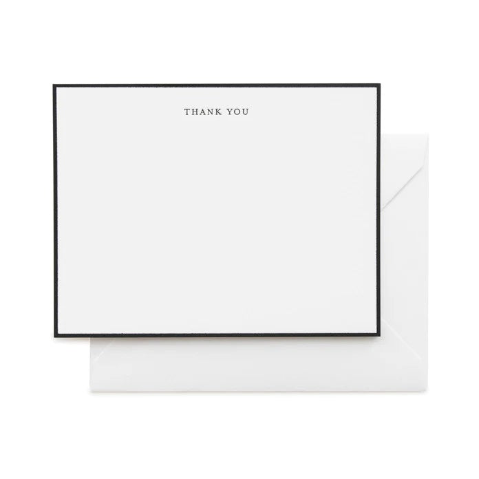 Black Simple Thank You Cards