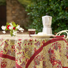 Load image into Gallery viewer, Winter Garden Red &amp; Green Tablecloth
