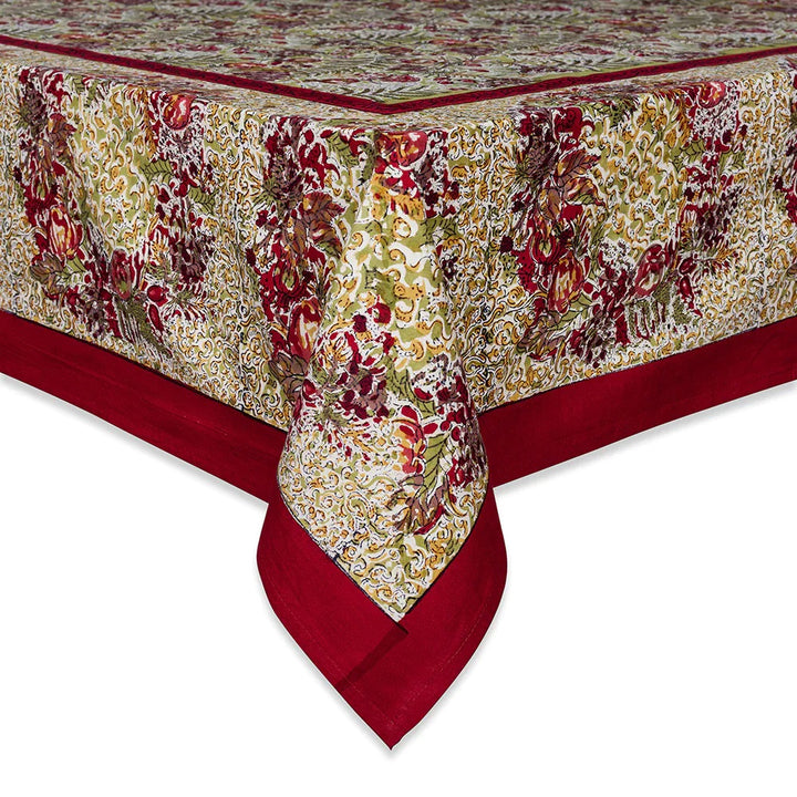 Winter Garden Red & Green Tablecloth