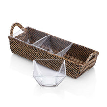 Load image into Gallery viewer, Calaisio Rectangular Tray w/ Three Glass Dishes
