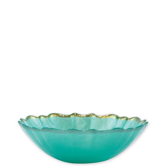 Vietri Baroque Glass Aqua Bowl, Small