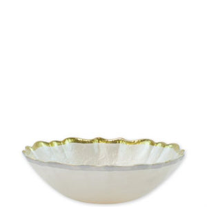 Vietri Baroque Glass White Bowl, Small