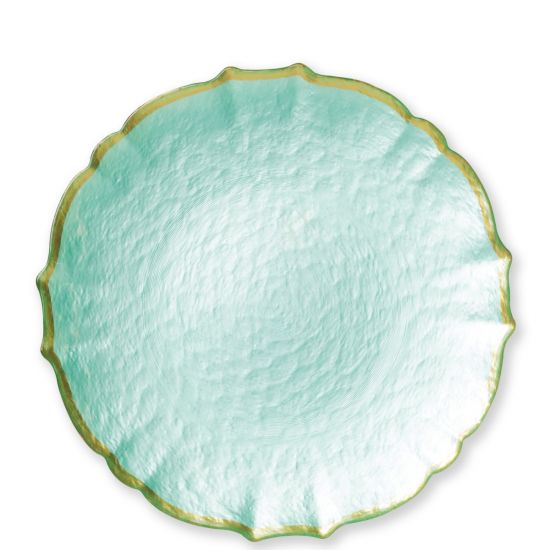 Vietri Baroque Glass Aqua Charger